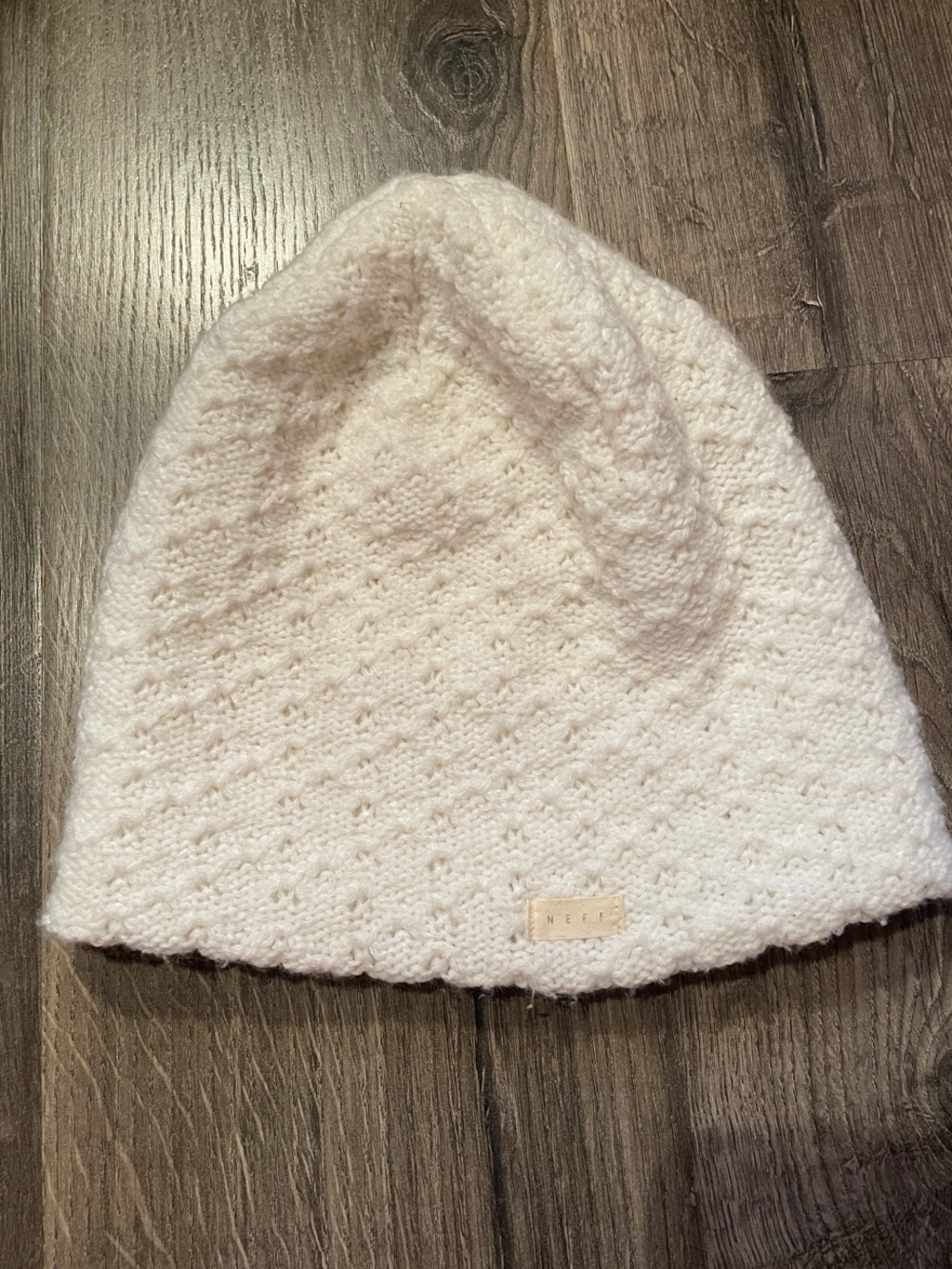 Neff White Slouch Knitted Beanie